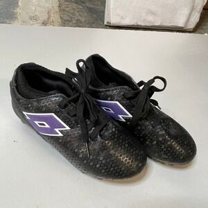 Lotto Storm Girls Size 13 Soccer Cleats Black‎ Purple Football Shoes